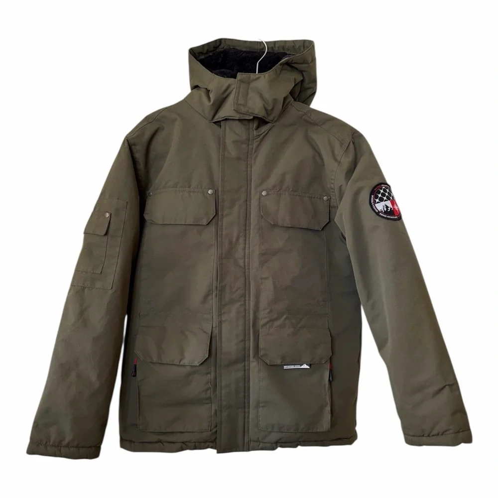 Big Chill Expedition Series Jacket Boys Size 14 - 16 Army Green Winter Snow